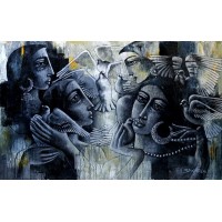 Shaista Momin, Untitled, 26 x 42 Inch, Acrylic on Canvas, Figurative Painting, AC-SHM-006
